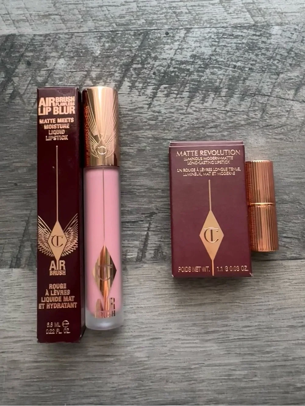 Charlotte Tilbury Liquid Lipstick & Mini Matte Revolution Lipstick in Pillowtalk